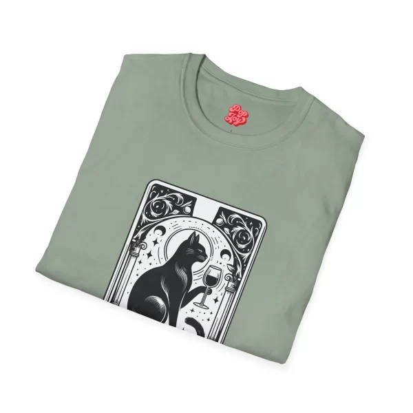 Tarot Cat Wine Lover T-Shirt, Cat Art Tee, Gifts for Cat Lovers - Image 24