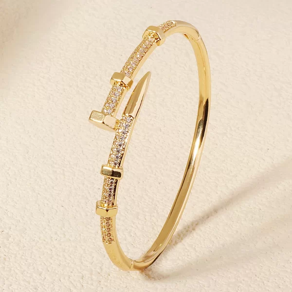 Zircon Nail Bracelet for Women – Screw Design Bangle, Everyday & Party Jewelry Gift 2