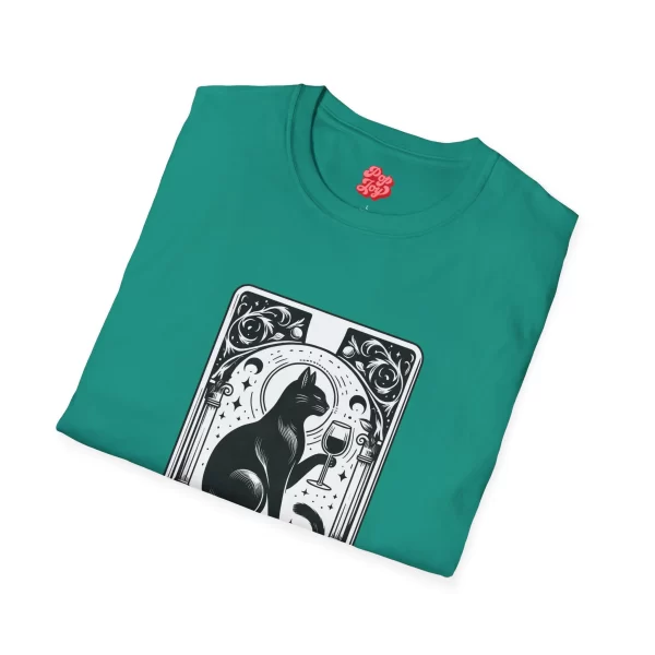 Tarot Cat Wine Lover T-Shirt, Cat Art Tee, Gifts for Cat Lovers - Image 32