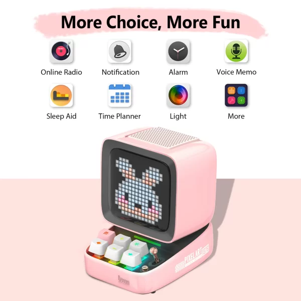 Divoom Ditoo-Pro Retro Pixel Art Bluetooth Portable Speaker with Alarm Clock & DIY LED Display Board – Cute Gift & Home Light Decoration 6