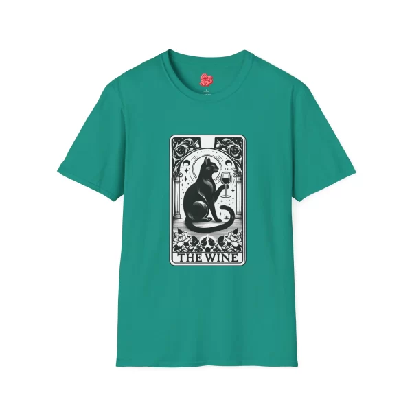 Tarot Cat Wine Lover T-Shirt, Cat Art Tee, Gifts for Cat Lovers - Image 29