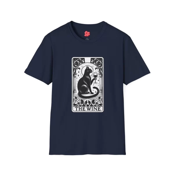 Tarot Cat Wine Lover T-Shirt, Cat Art Tee, Gifts for Cat Lovers - Image 37