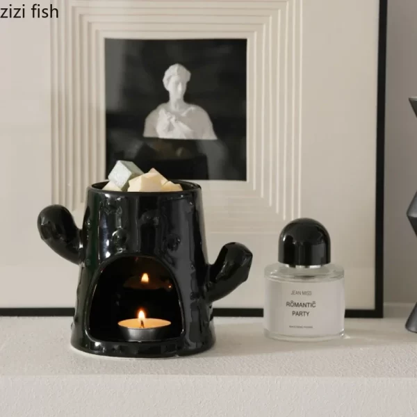 Cactus Ceramic Aromatherapy Stove Essential Oil Heating Furnace Wax Melting Furnace Incense Ornaments Household Incense Burners 5