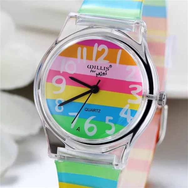 LANCARDO Rainbow Quartz Watch Women Ladies Christmas Brand Luxury Girl Silicone Wrist Watch Clock Montre Femme Relogio Feminino 4