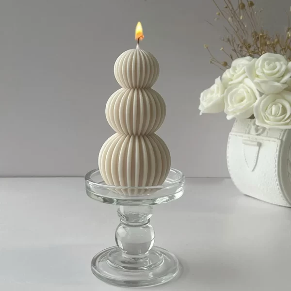 Nordic Style Geometric Wave Ball Scented Candle Aromatherapy Soy Wax Candles Wedding Birthday Candle Party Home Decoration 3