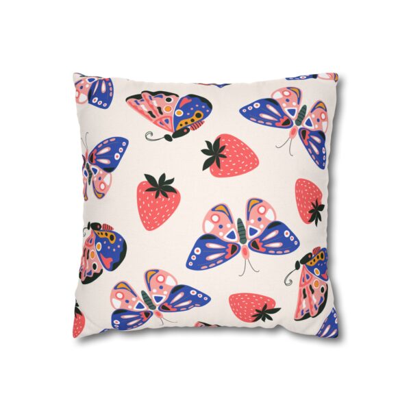 Butterfly & Strawberry Decorative Pillowcase | Cozy Throw Pillow Cover
