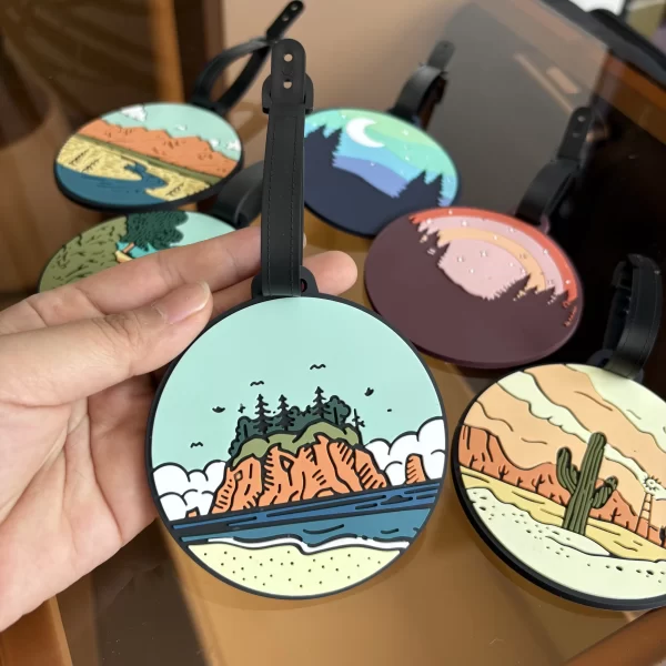 1/2/3/6cs Starry Sky Landscape Luggage Tag Pendant Work Name Tag Business Travel Airport Luggage Anti Loss ID Tag 3