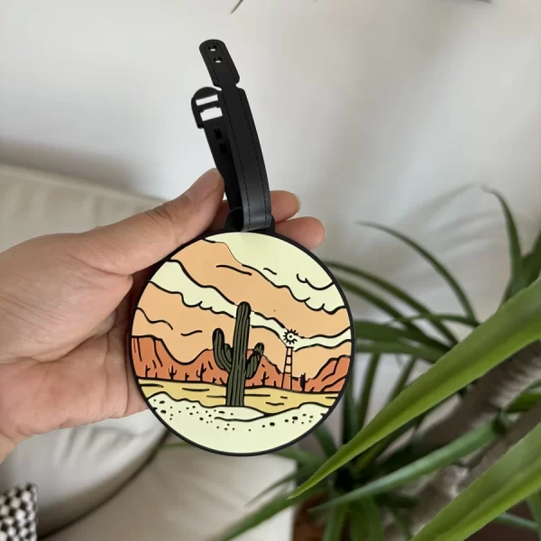 1/2/3/6cs Starry Sky Landscape Luggage Tag Pendant Work Name Tag Business Travel Airport Luggage Anti Loss ID Tag 6