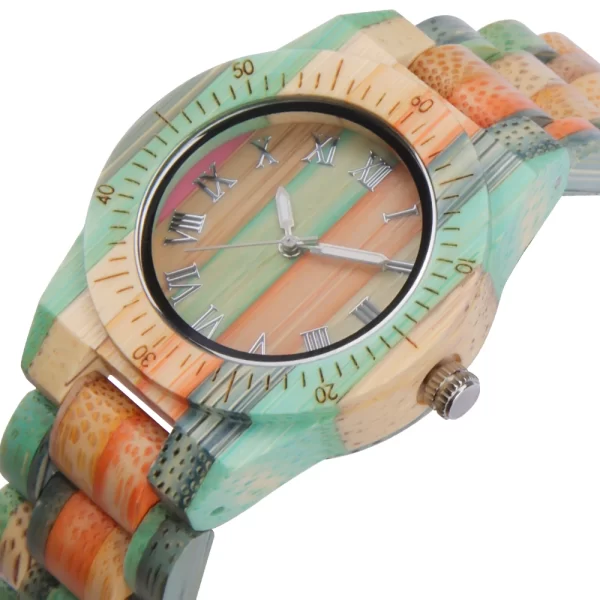 Fashion Luxury Women Watch Wooden Hand Quartz Popular Unique Candy Color Full Wood Wrist For Friend Watches Christmas Gift 6