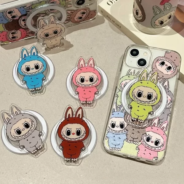 Labubu The Monsters Magnetic Phone Grip – Cute Folding Socket & Stand for MagSafe iPhone & Samsung 4
