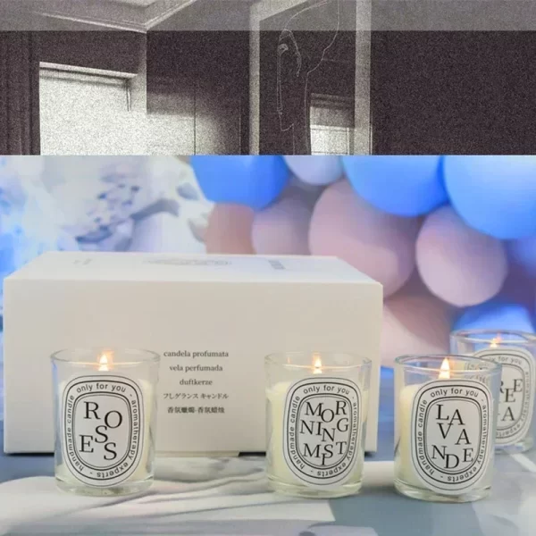 Transparent Scented Fragrance Romantic Candle Light Gift Scented Aromatic Candles Guest Gift Candles Wedding Candles Candle Jar 6