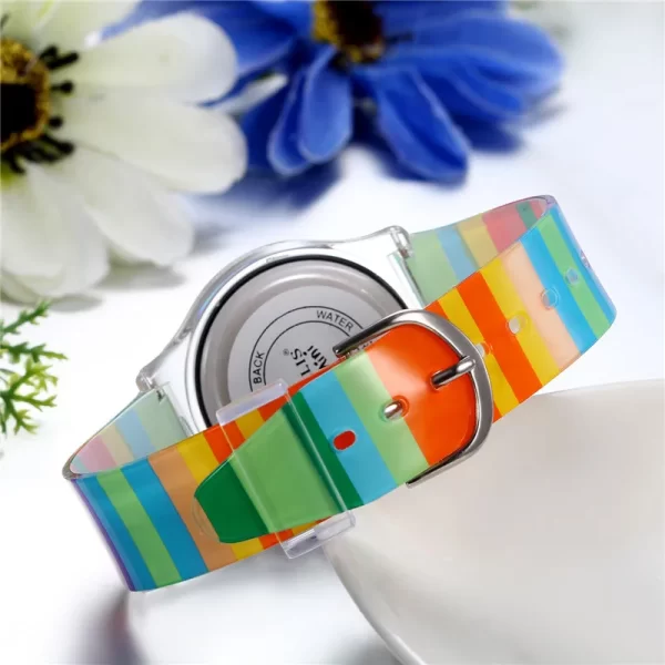 LANCARDO Rainbow Quartz Watch Women Ladies Christmas Brand Luxury Girl Silicone Wrist Watch Clock Montre Femme Relogio Feminino 5