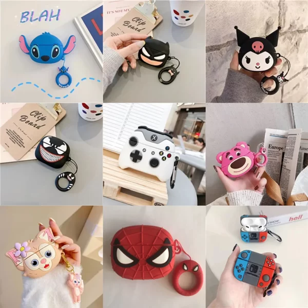 3D Cartoon Case for AirPods 4 2024 New Silicone Earphone Charging Case for AirPods Pro 2 Cover for AirPods 3 With Hook 1