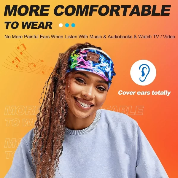Dazzling Colors Wireless Bluetooth Headband Earphones Sports Headphones Elastic Headband Music Sleeping Mask Bluetooth Headset 5
