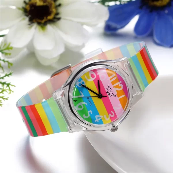 LANCARDO Rainbow Quartz Watch Women Ladies Christmas Brand Luxury Girl Silicone Wrist Watch Clock Montre Femme Relogio Feminino 3