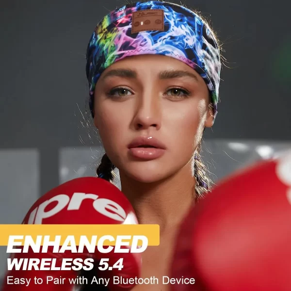 Dazzling Colors Wireless Bluetooth Headband Earphones Sports Headphones Elastic Headband Music Sleeping Mask Bluetooth Headset 2