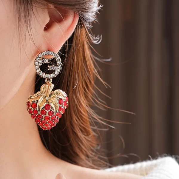 Red Strawberry Drop Earrings – 2025 Retro-Inspired Fashion Jewelry 12