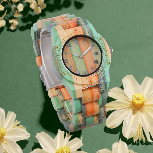 Fashion Luxury Women Watch Wooden Hand Quartz Popular Unique Candy Color Full Wood Wrist For Friend Watches Christmas Gift 3