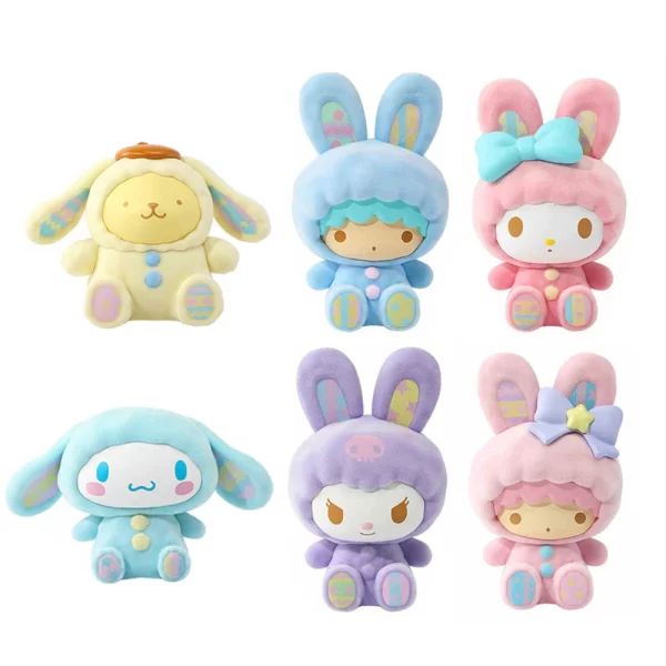 Miniso Sanrio Blind Box – 1PC Random Plush Rabbit Doll (Cinnamoroll, Kuromi & Friends) | Collectible Figurine Gift Toy 5