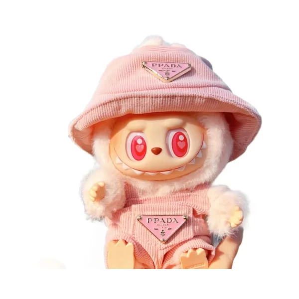 New corduroy For Labubu Doll Clothing Set Hat 17cm Clothes Shoes Doll DIY Accessories Training Sitting Party Games Toys Gifts 6