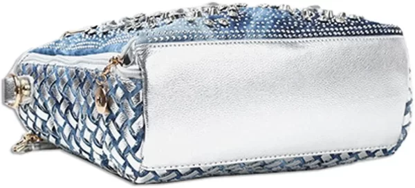 Denim Bags for Women Shoulder Bag Tote Bag with Diamond Jean Handbag Crystal Crossbody Bag 5
