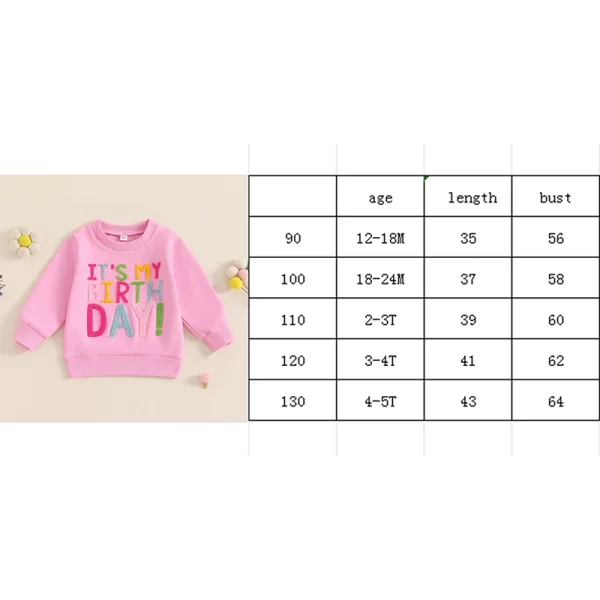 Birthday Girl Sweatshirt – Embroidered Pullover for Toddlers & Little Girls 6