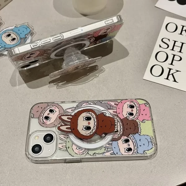 Labubu The Monsters Magnetic Phone Grip – Cute Folding Socket & Stand for MagSafe iPhone & Samsung 5