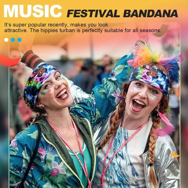 Dazzling Colors Wireless Bluetooth Headband Earphones Sports Headphones Elastic Headband Music Sleeping Mask Bluetooth Headset 4