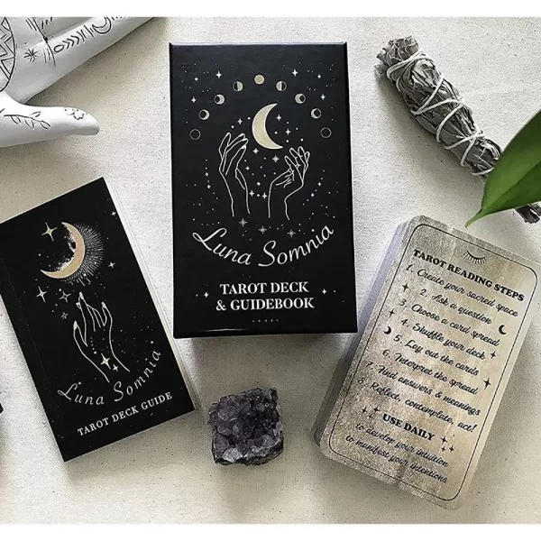 78 Cards/Deck Shores Of Moon Luna Somnia Tarot Complete Full Deck Starry Dreams Celestial Astrology Witchy Divination Tool Gifts 4