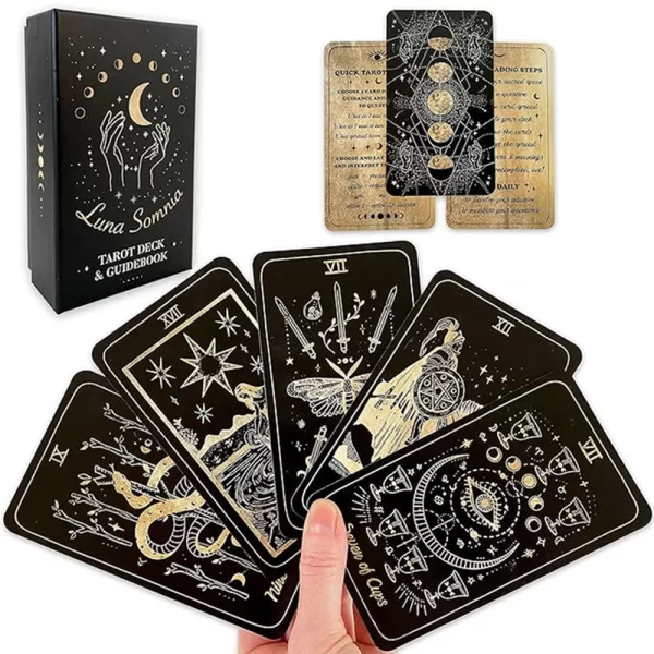 78 Cards/Deck Shores Of Moon Luna Somnia Tarot Complete Full Deck Starry Dreams Celestial Astrology Witchy Divination Tool Gifts 1