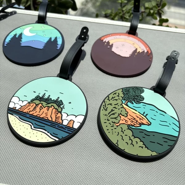 1/2/3/6cs Starry Sky Landscape Luggage Tag Pendant Work Name Tag Business Travel Airport Luggage Anti Loss ID Tag 5