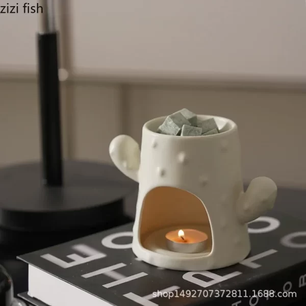Cactus Ceramic Aromatherapy Stove Essential Oil Heating Furnace Wax Melting Furnace Incense Ornaments Household Incense Burners 1