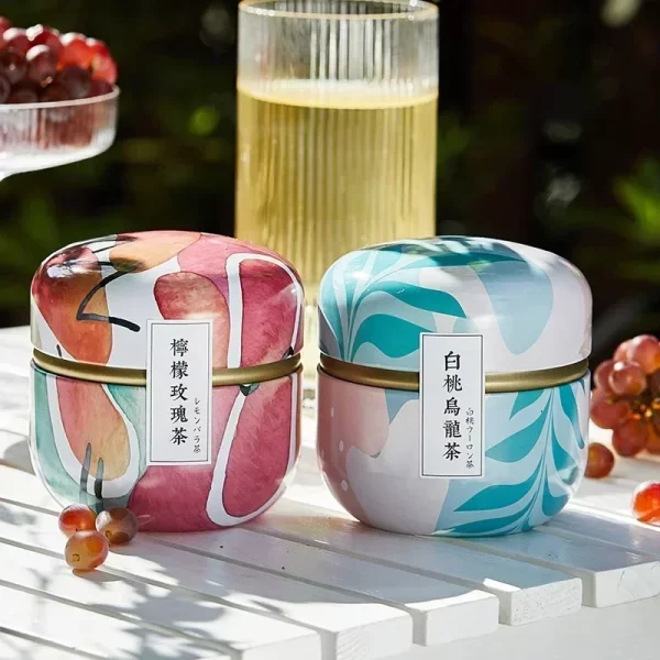 Tea Caddy Tea Box Containers Candle Cans Coffee Candy Snacks Small Tin Mini Portable Storage Boxes Sealed Jars Packaging Teaware 6