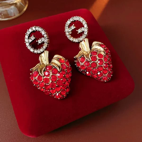 Red Strawberry Drop Earrings – 2025 Retro-Inspired Fashion Jewelry 4