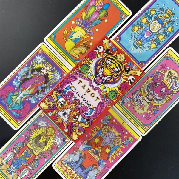 The New Arrival Traditional Chinese Style Tiger Lion And Dragon Elements Tarot of The God of The Three Cards 2