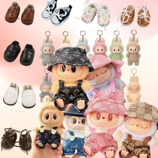 Anime Labubu Doll Clothes Fashion Overalls Labubu Idol V1 V2 Dolls Clothing Accessories 15/17cm Plush Doll Universal 2