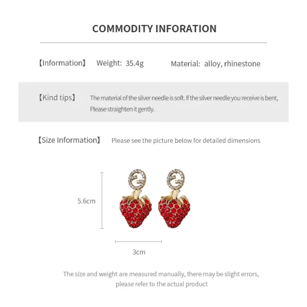 Red Strawberry Drop Earrings – 2025 Retro-Inspired Fashion Jewelry 6